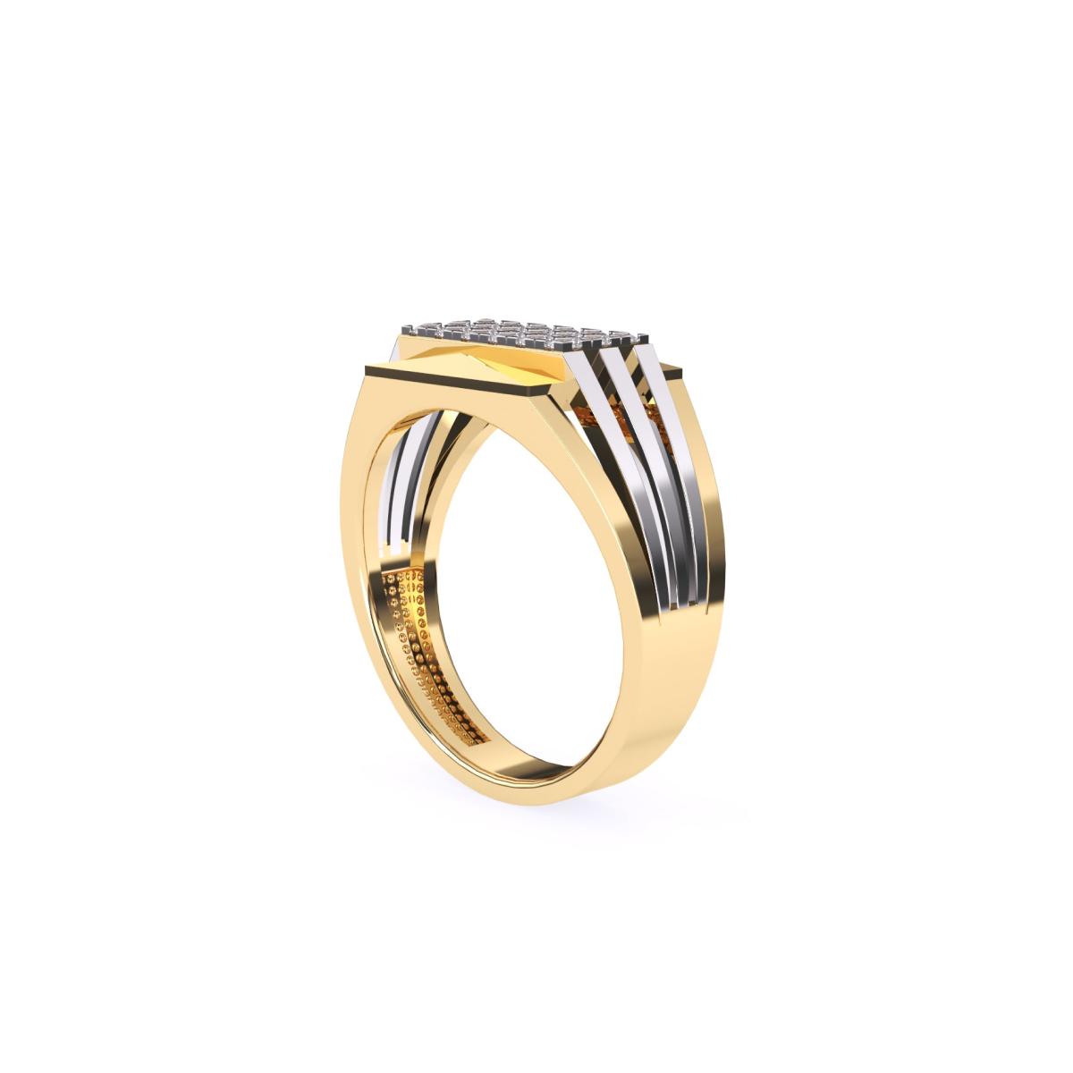 Modern Round Diamond Men's Finger Ring